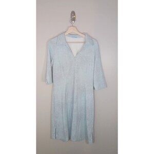 J McLaughlin Geometric Print V-Neck‎ Stretch Career Dress Women's Size L